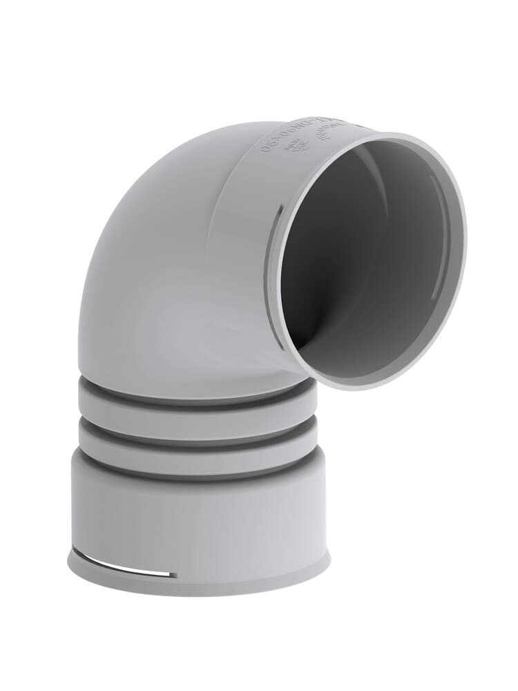 Zehnder ComfoTube D90 coude 90° RLC avec 2 colliers de serrage