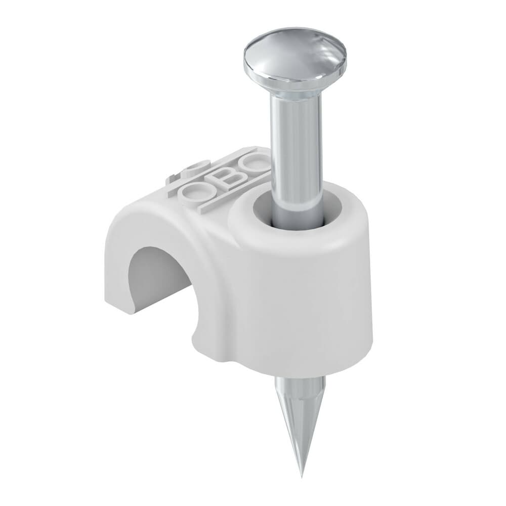 Obo Bettermann attache à clouer D8 Lo 25 mm gris par 100 pièces