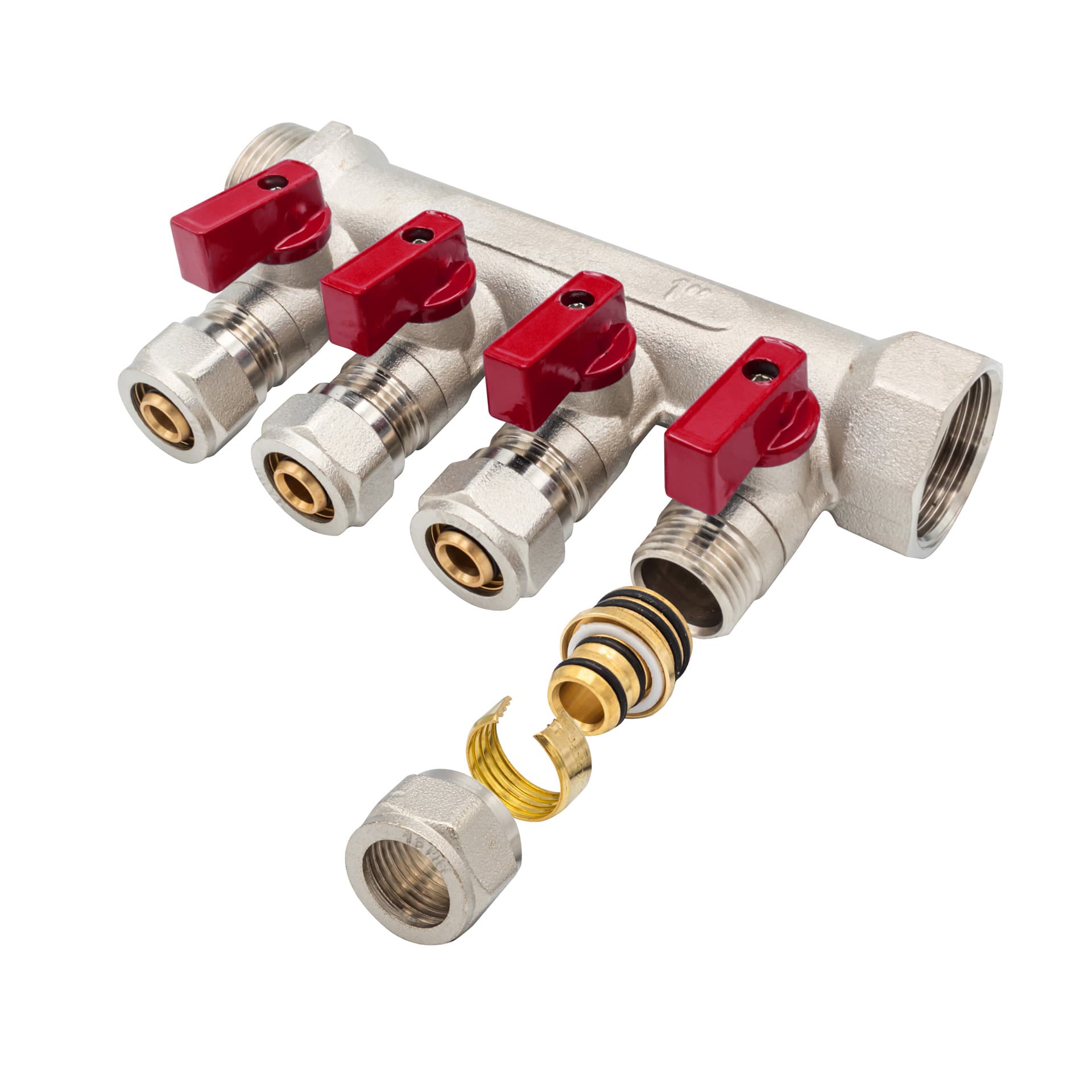 "COLLECTEUR À VANNE MF-1"" 4X16 ROUGE"