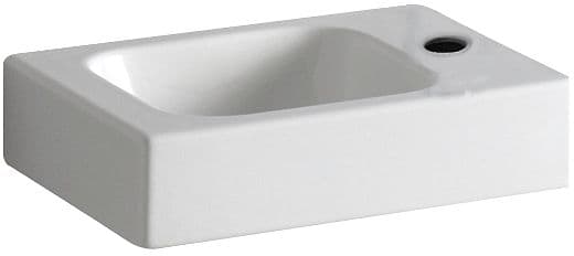 LAVE-MAINS ICON GEBERIT 38X28 TROU ROBINET DROITE SANS TROP-PLEIN BLANC