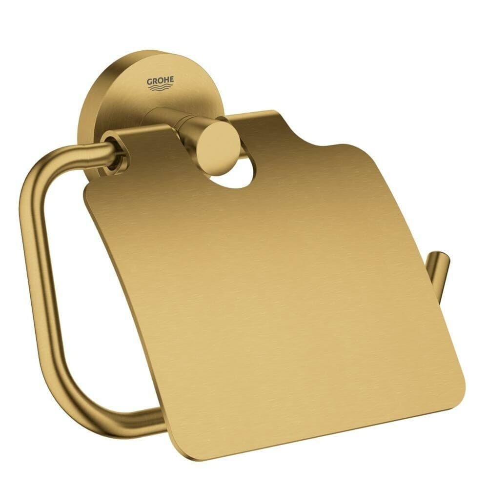 Grohe Essentials porte-papier métal caché couvercle StarLight brushed cool sunrise