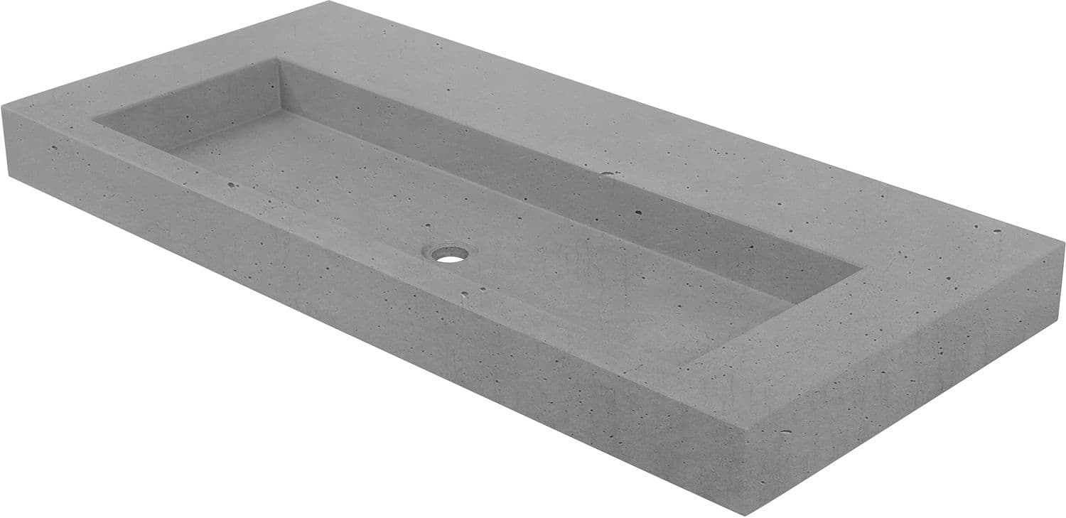 TABLET BRIQ 120CM 1 LAVABO +TROU ROBINET SANS TROP-PLEIN BETON