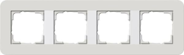 Cadre de finition Gira E3 Soft-Touch Gris clair avec cadre de support Blanc brillant Soft-Touch