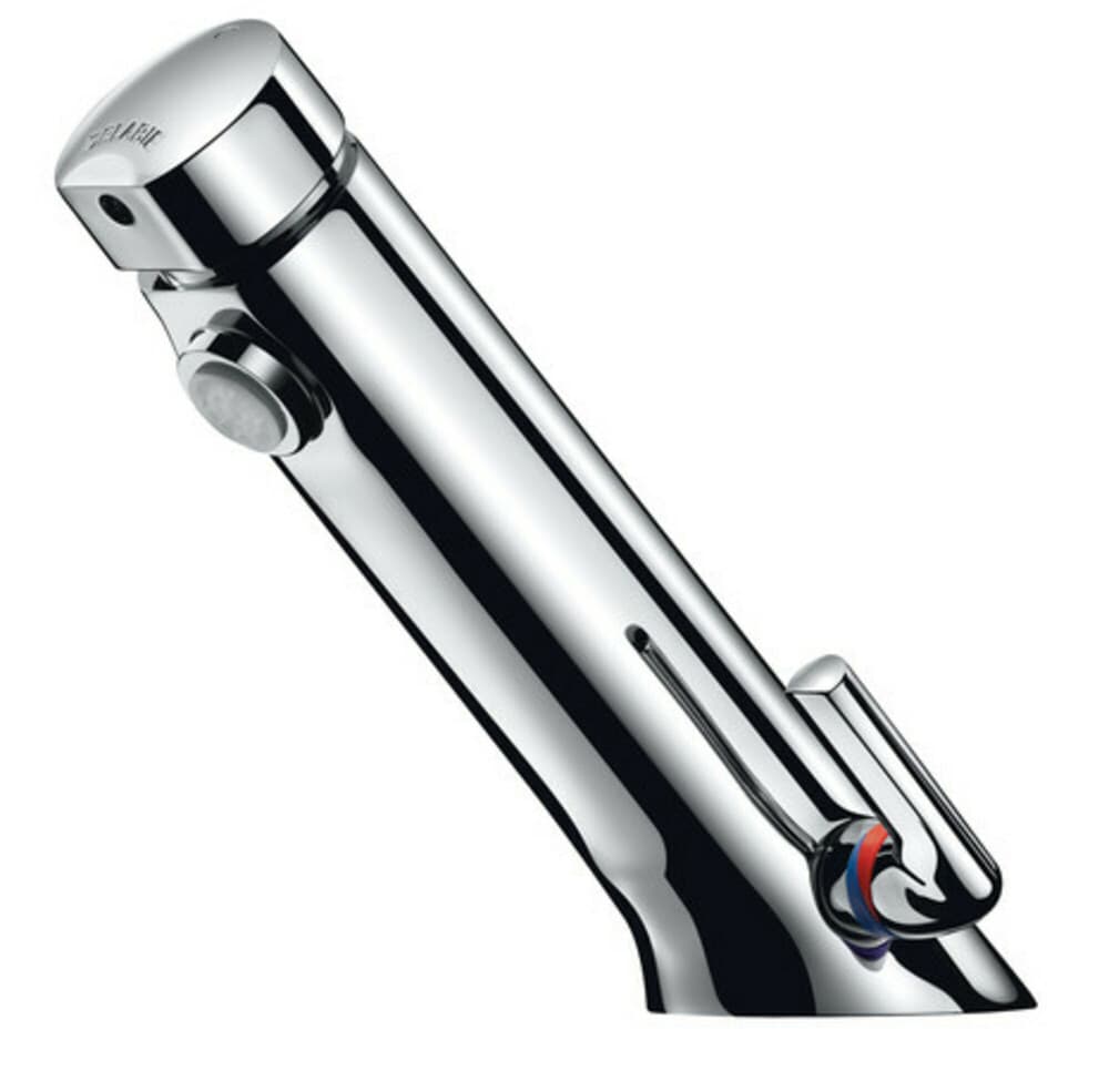 Delabie Temposoft Mix 2 mitigeur temporisé de lavabo avec robinet d'arrêt