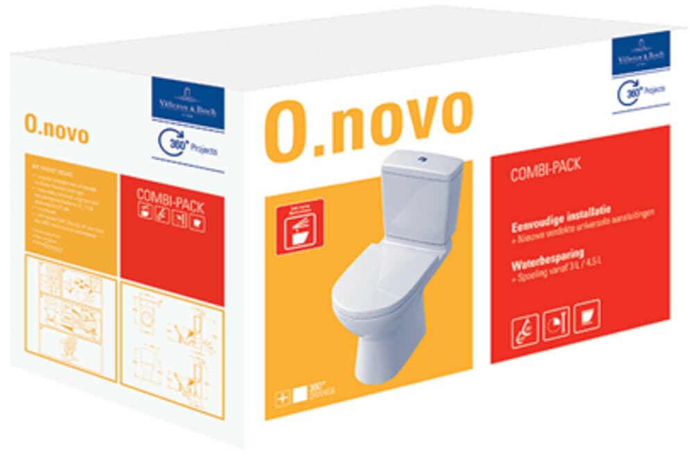 Villeroy&Boch O.novo PACK cuvette sur pied évacuation vertical alpin blanc