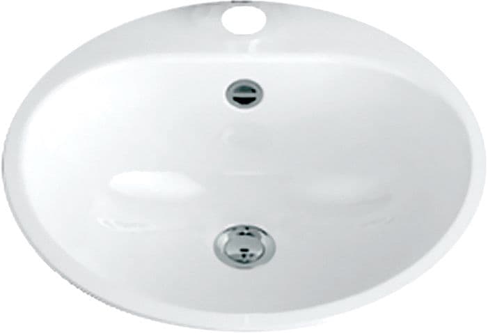 VASQUE A ENCASTRER ACIER AVEC TROU POUR ROBINET EW3 ALAPE BLANC