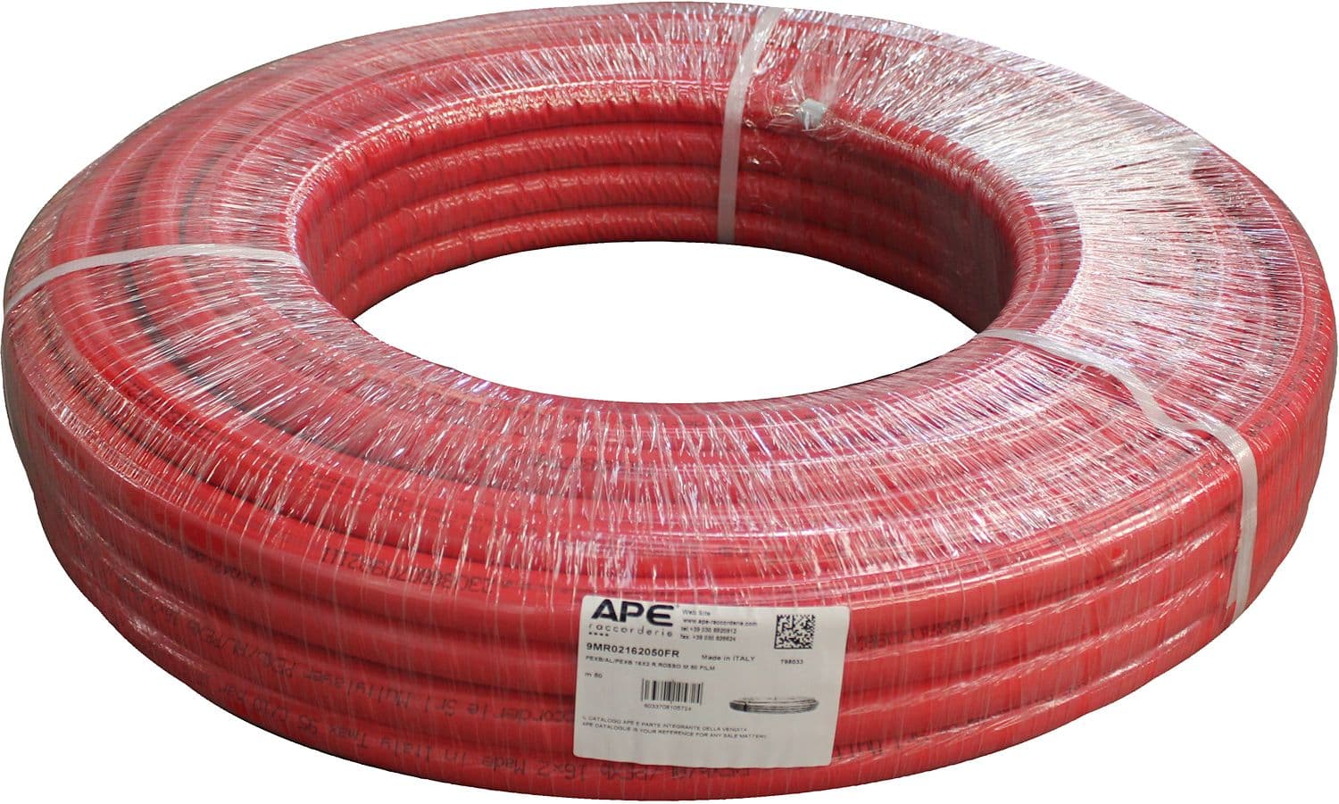 TUBE ISOLE 6MM 16X2 (ALU 0,2) ROUGE ROULEAU 50M ALUPEX