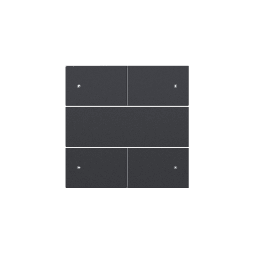 Set de finition pour bouton-poussoir quadruple, libre de potentiel, 24 V, avec LED, couleur anthracite coated