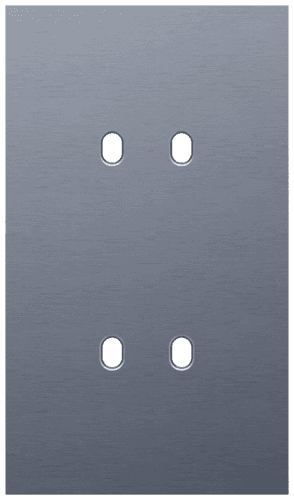 Plaque de recouvrement double, verticale 60 mm d'entraxe, pour des fonctions de commutation double, couleur Niko Toggle alu blue grey brushed