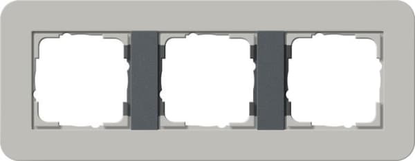 Cadre de finition Gira E3 Soft-Touch Gris avec cadre de support Anthracite Soft-Touch Gris avec