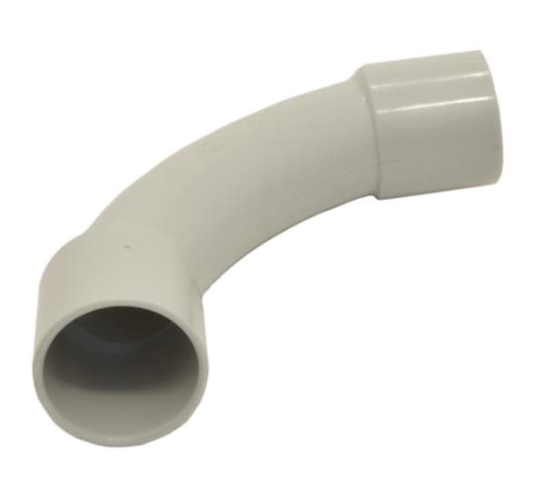 Coude 25mm pour conduite rigide en PVC - Gris Clair Ral 7035