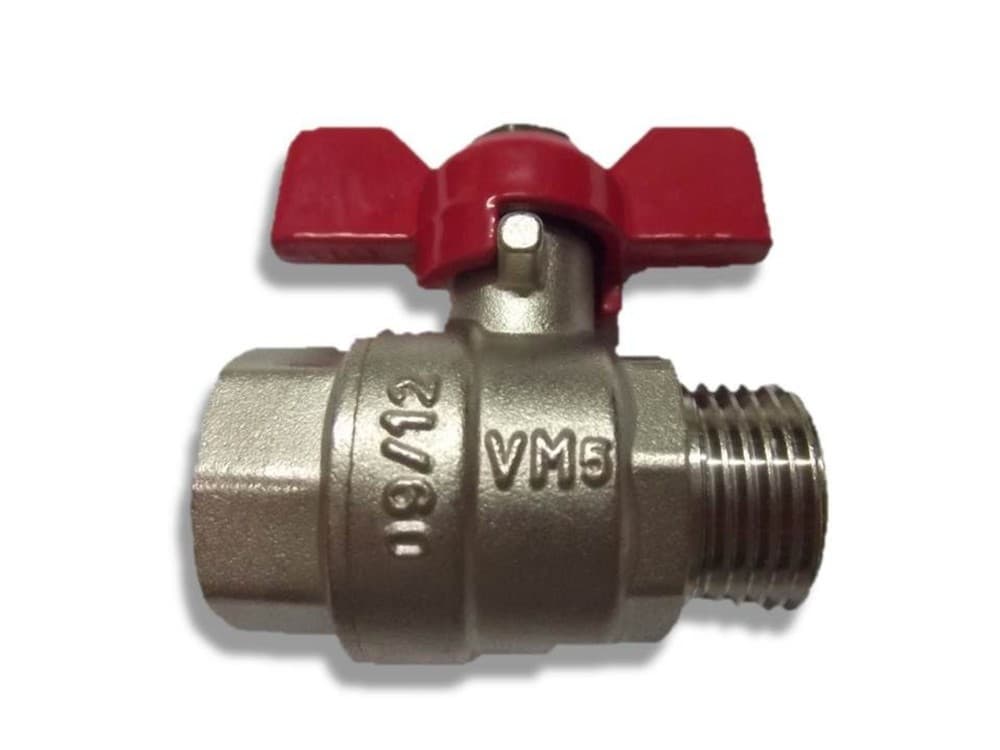 robinet à bille passage intégral manette papillon 3/4" MF