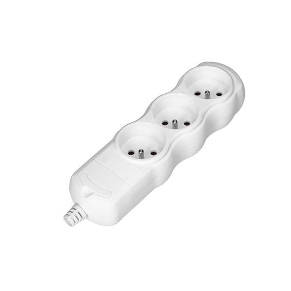 Répartiteur multiprise 3 x 2 pôles + T, Blanc