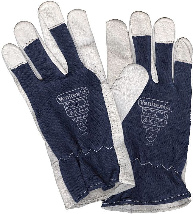 PAIRE DE GANTS DE TRAVAIL CUIR DE CHEVRE TAILLE 9 BLEU