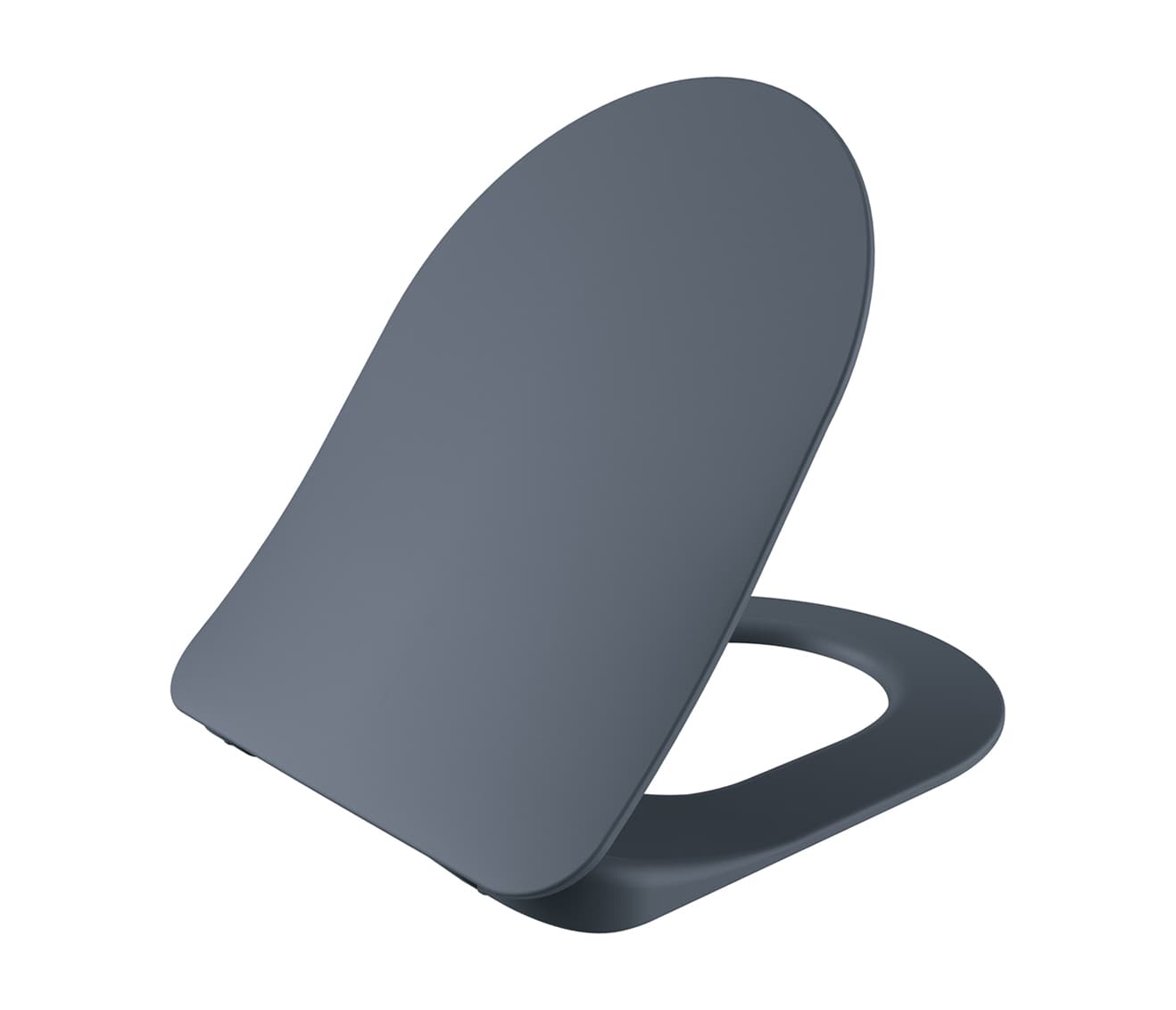 SIÈGE DE WC DUROPLAST (SOFT-CLOSE & QUICK RELEASE) AVEC CHARNIÈRES EN INOX - BASALTE MAT