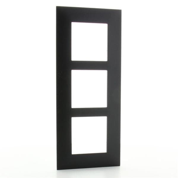 Valena plaque 3 postes vertical entraxe 57mm Noir