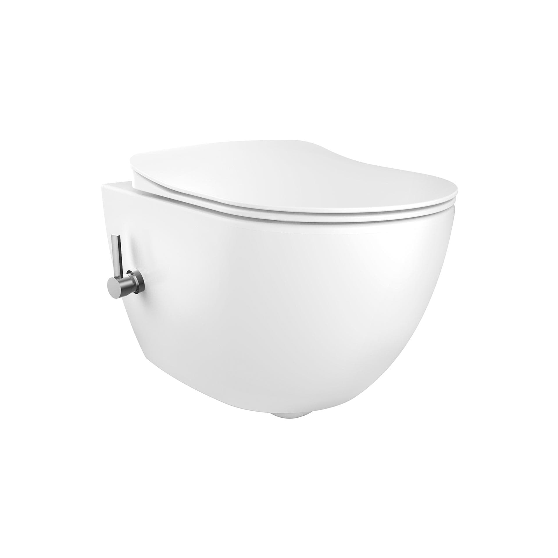 CREAVIT FREE WC SUSPENDU AVEC BIDET – SANS BRIDE – AVEC MITIGEUR BIDET EAU FROIDE – SANS ABATTANT – BLANC BRILLANT