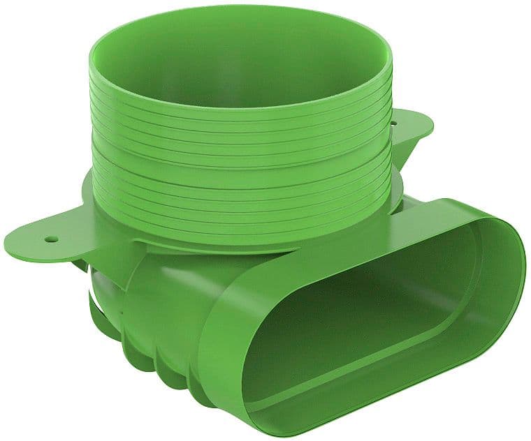 DUCOFLEX ADAPTATEUR COUDE POUR BOUCHE D'EXTRACTION COURTE OVAL D125