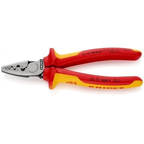 Pince à sertir pour embouts de câble 0.25 à 16mm² longueur: 180mm