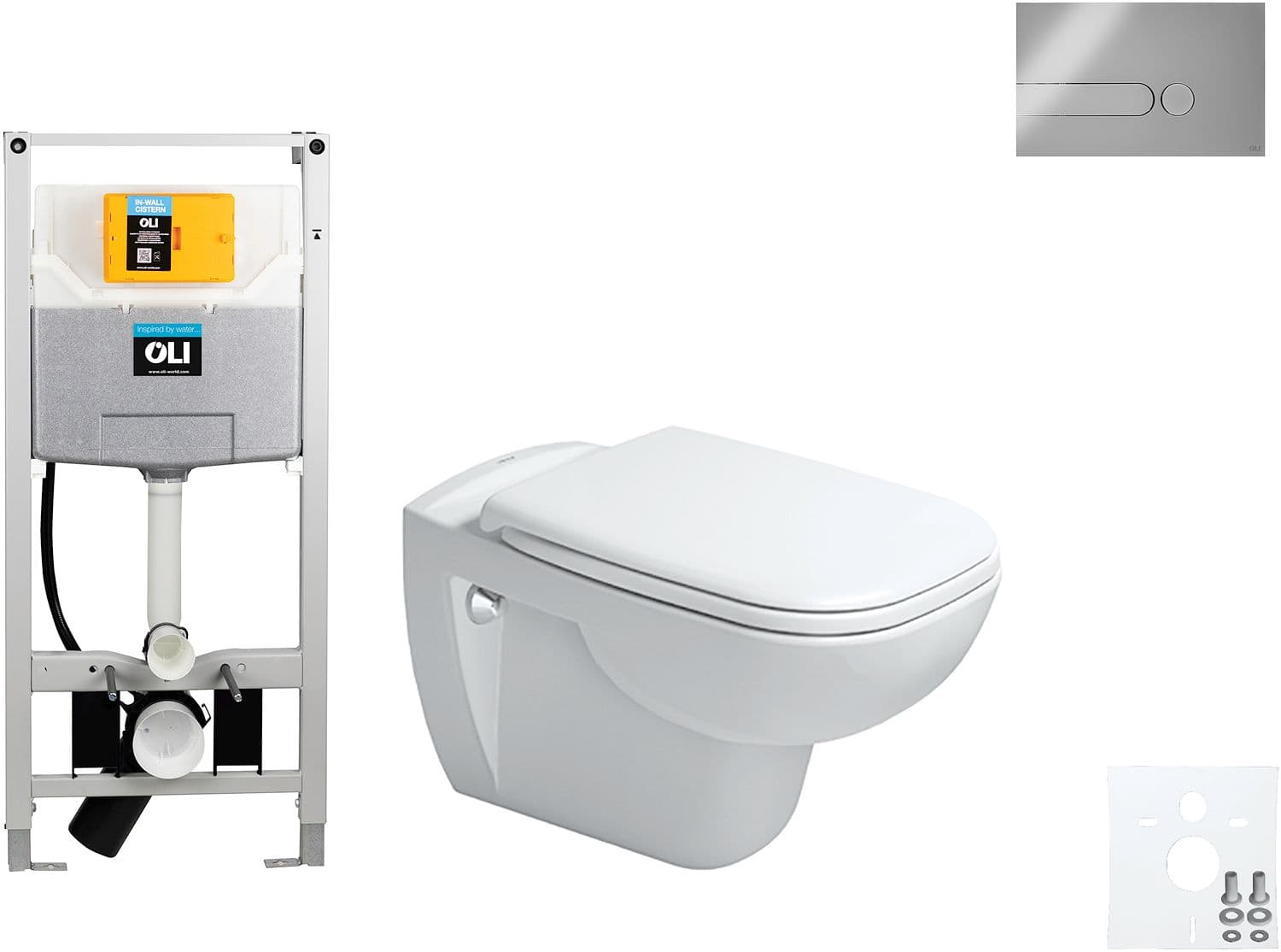 WALLFIX OLI WC SUSPENDU D-CODE DURAVIT CODE SOFT-CLOSE IPLATE MAT CHROME
