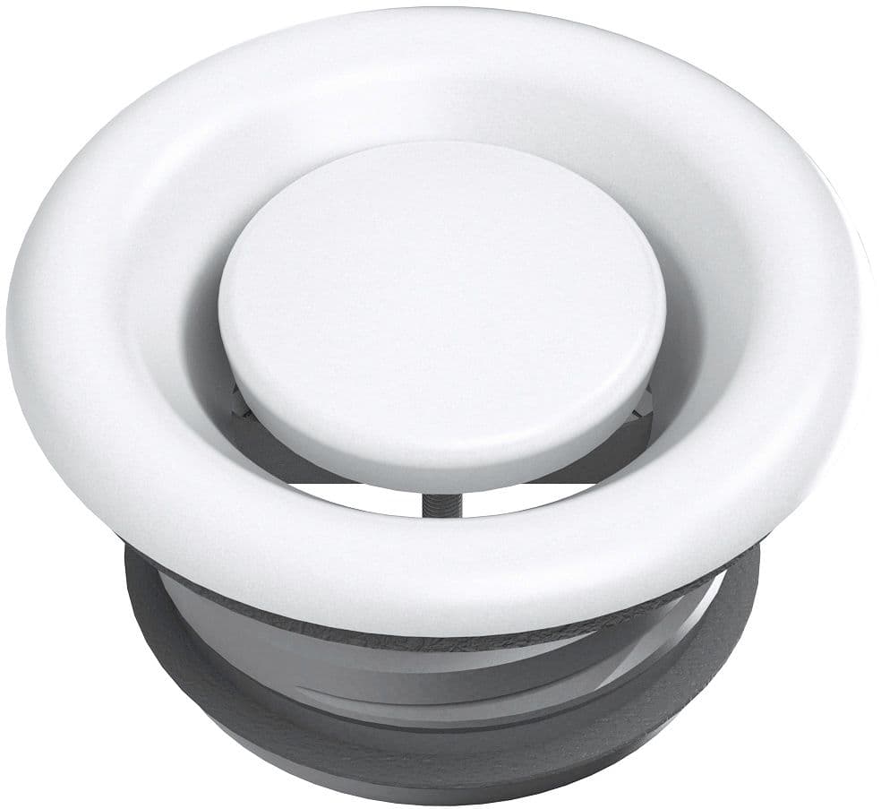 BOUCHE D'EXTRACTION REGLABLE VENTILATION+DOUILLE +JOINT 125MM WIT