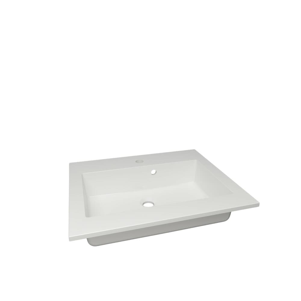 Van Marcke Don II tablette intégrée avec 1 lavabo encastré 600 x 500 mm blanc