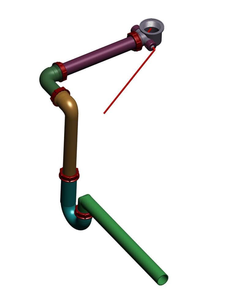 Van Marcke Smart siphon tubulaire pour meubles D 32 mm