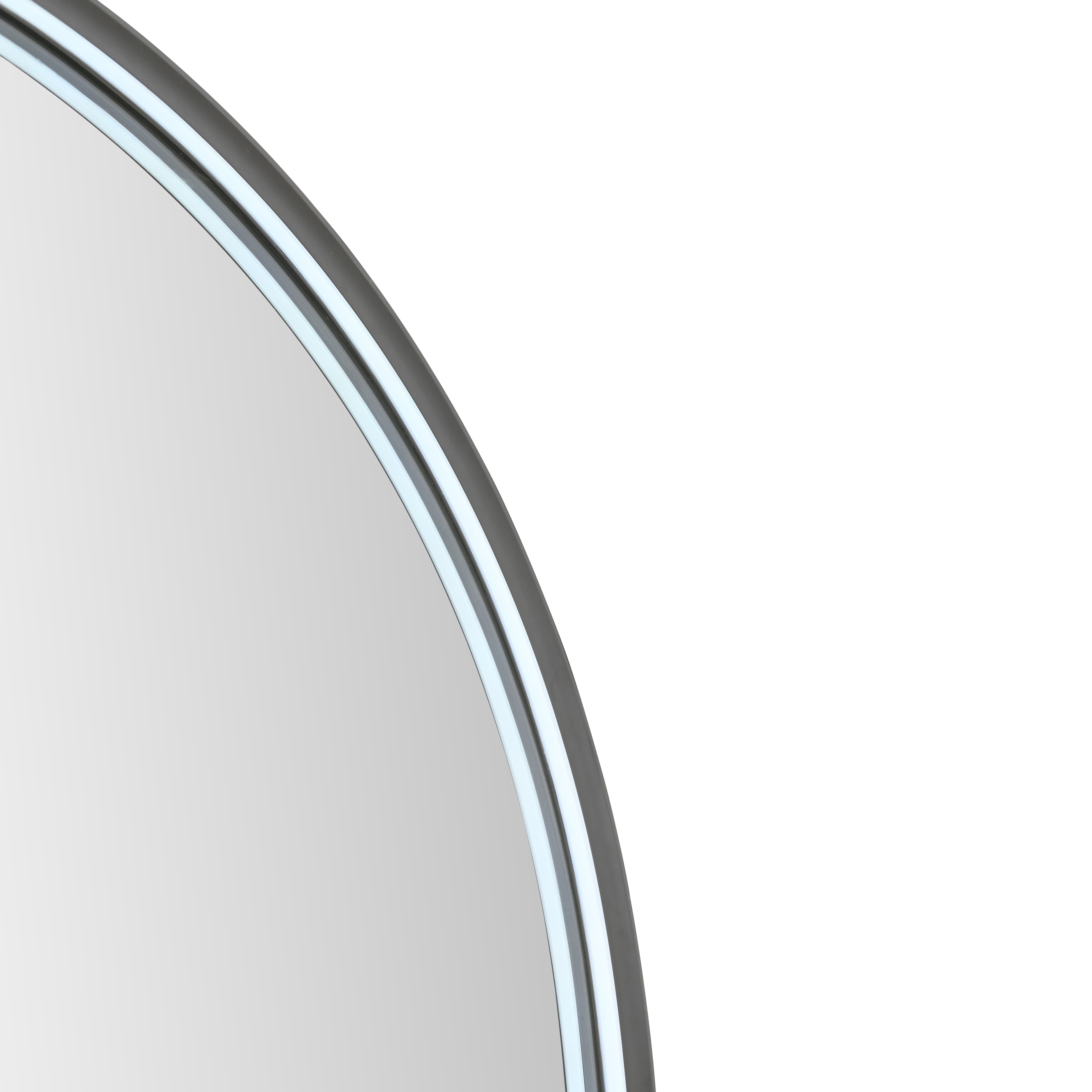 ALONI AVALO MIROIR - AVEC ÉCLAIRAGE LED - OVALE - AVEC CADRE - AVEC CHAUFFAGE - TEMPÉRATURE DE COULEUR LED 3500-6500K - 50X100CM - NOIR MAT