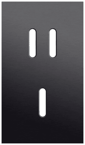 Plaque de recouvrement double, verticale 60 mm d'entraxe, pour une fonction de commutation double et une simple, Niko Rocker alu black brushed