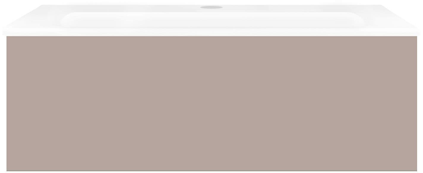 SOUS MEUBLE COFFEE 1 TIROIR 90 GRIS BASALTE MAT+LAVABO PORCELAINE BLANC