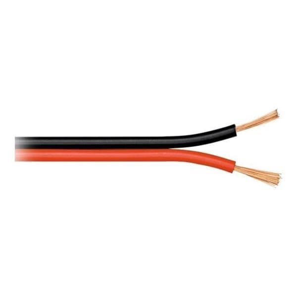 Câble pour haut parleur 2 x 2.5 Rouge Noir en rouleau de 100m classe CPR: ECA