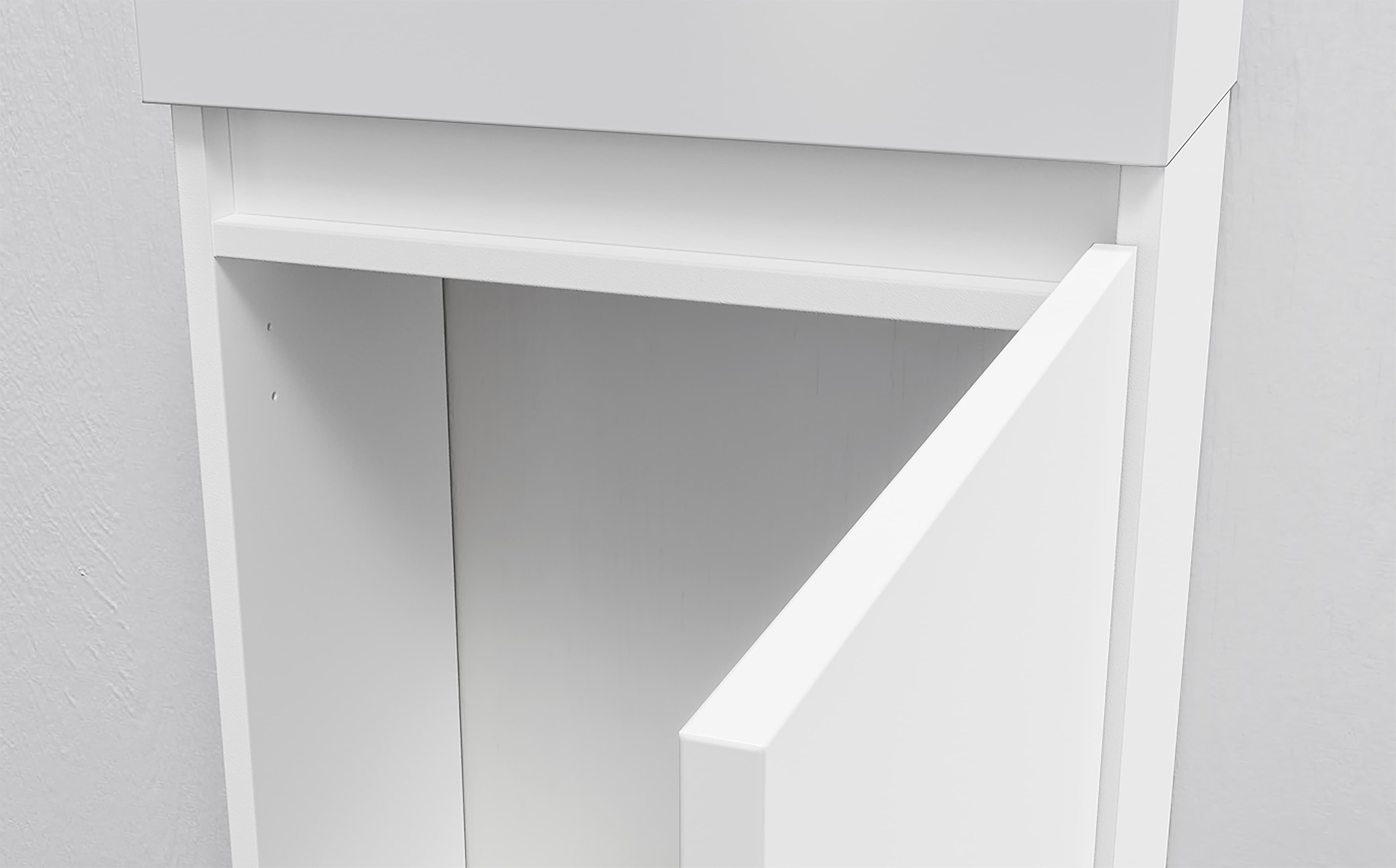 ALONI ZYRO ENSEMBLE DE MEUBLE DE TOILETTE - COMPLÈT - MEUBLE SOUS-VASQUE AVEC 1 PORTE - SANS POIGNÉE - SOFT CLOSE - RÉVERSIBLE - MIROIR - LAVE MAINS - 40,5X22,5 CM - BLANC BRILLANT