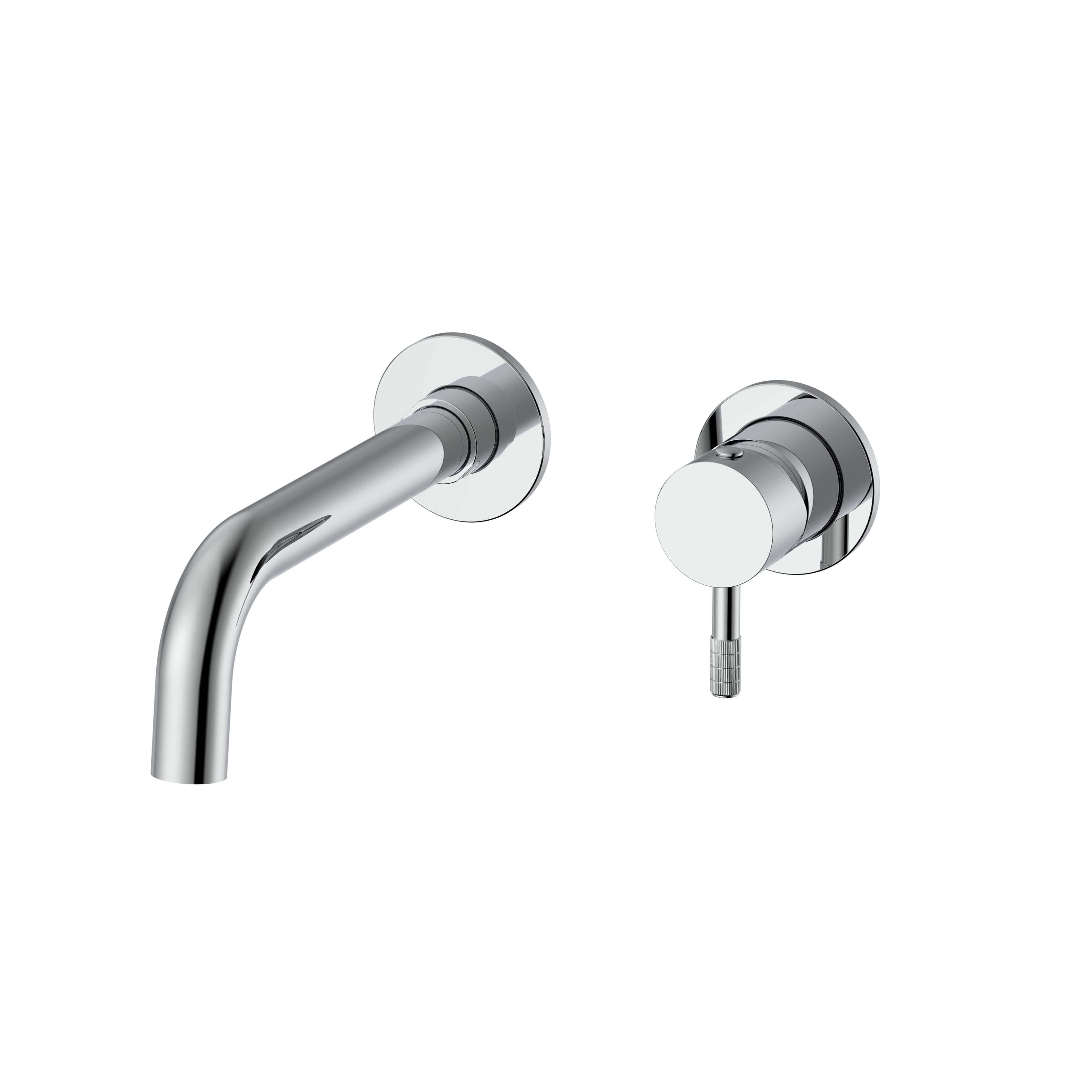 STRIA ÉLÉMENT DE FINITION MITIGEUR LAVABO – DÉMARRAGE À FROID – ENCASTRÉ – POIGNÉE AVEC STRUCTURE STRIÉE RAFFINÉE – SANS BONDE – CHROME
