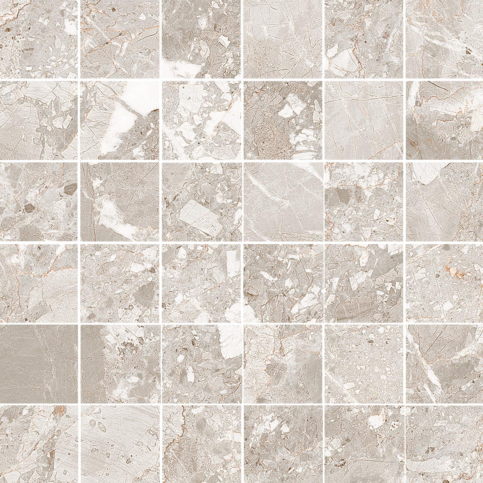 MOSAICO BELCASTEL SILVER 30X30 (5X5)