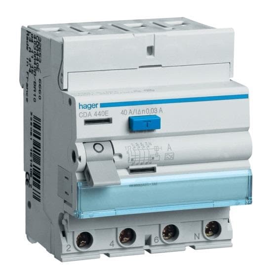 Interrupteur différentiel 4 pôles 63A 30mA type A 4 modules
