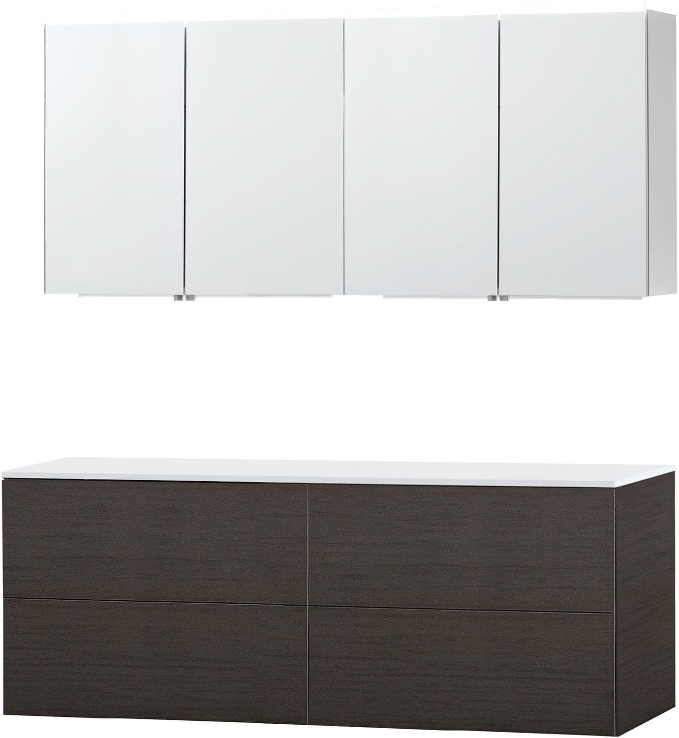MEUBLE PURO DUO WENGE 160 SOLID A POSER ARMOIRE TOILETTE