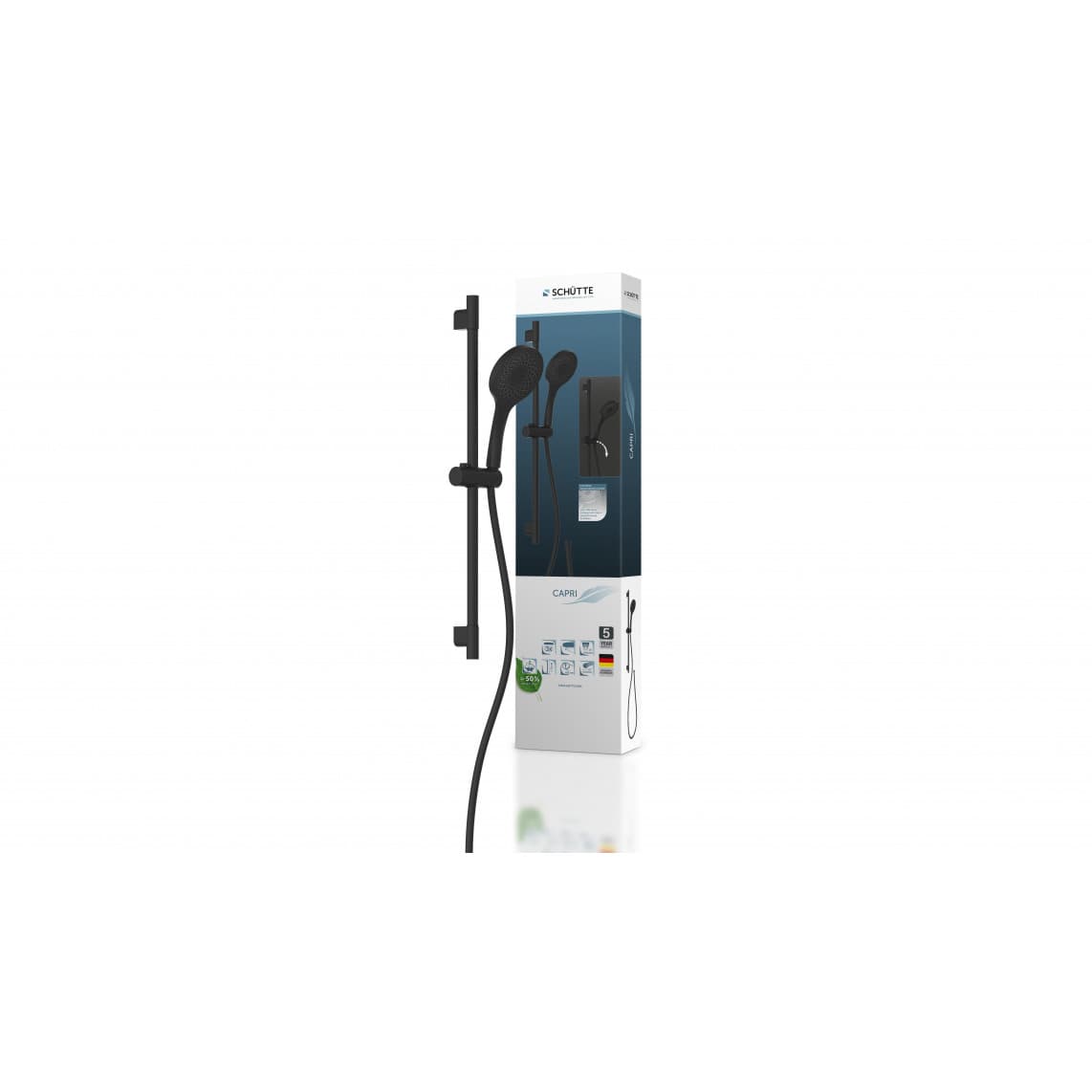 64996 CAPRI Set barre de douche, noir mat