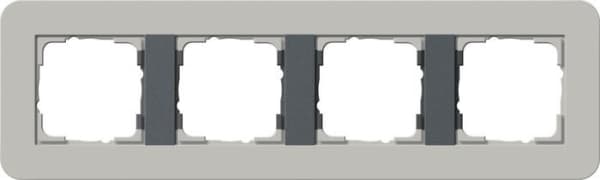 Cadre de finition Gira E3 Soft-Touch Gris avec cadre de support Anthracite Soft-Touch Gris avec