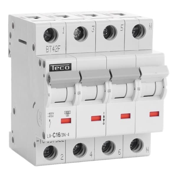 Disjoncteur 3 pôles + N 16A 4,5kA courbe C