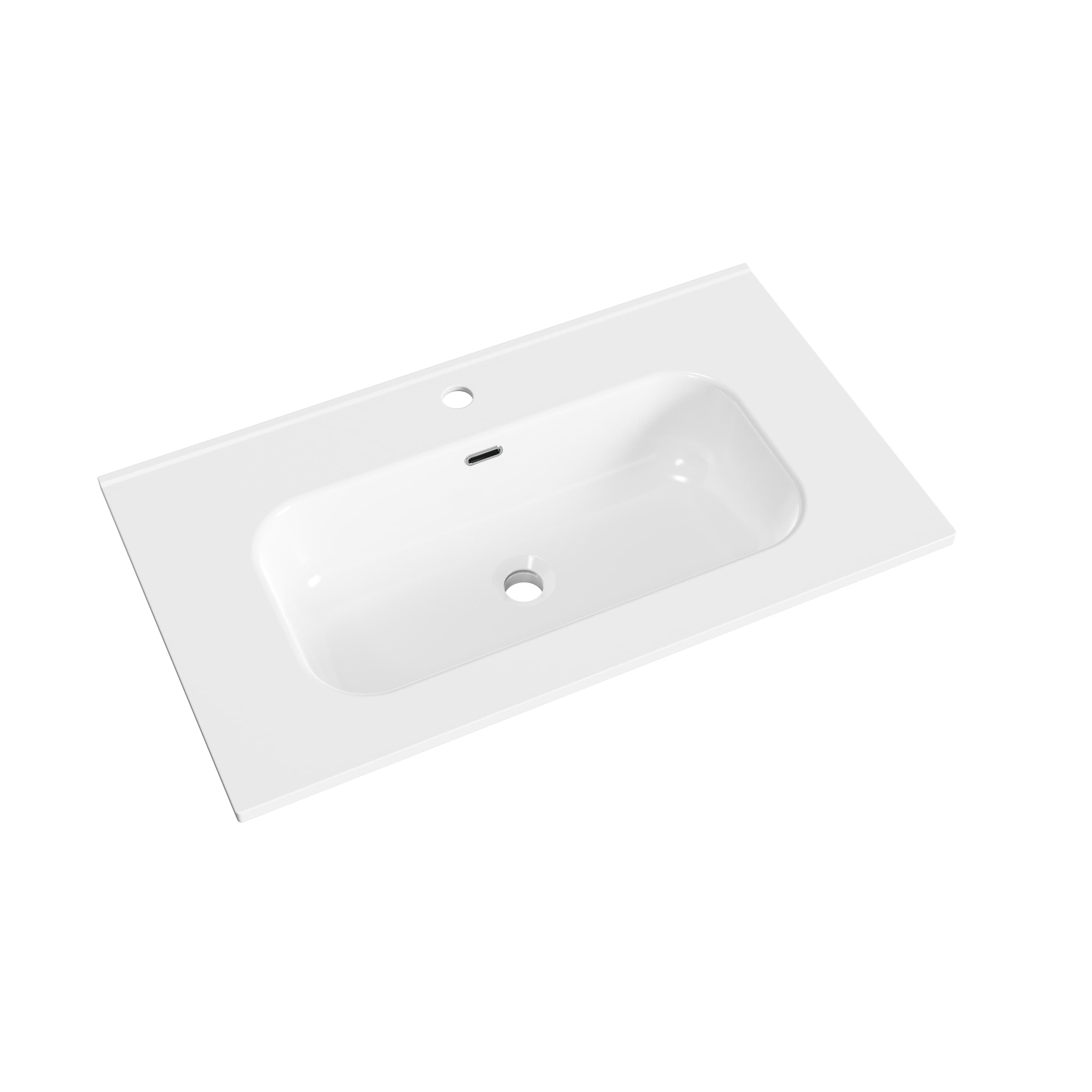 ALONI LIVA LAVABO – 80X1,8X46 CM – 1 VASQUE – 1 TROU ROBINET – AVEC TROP-PLEIN – CÉRAMIQUE – BLANC BRILLANT