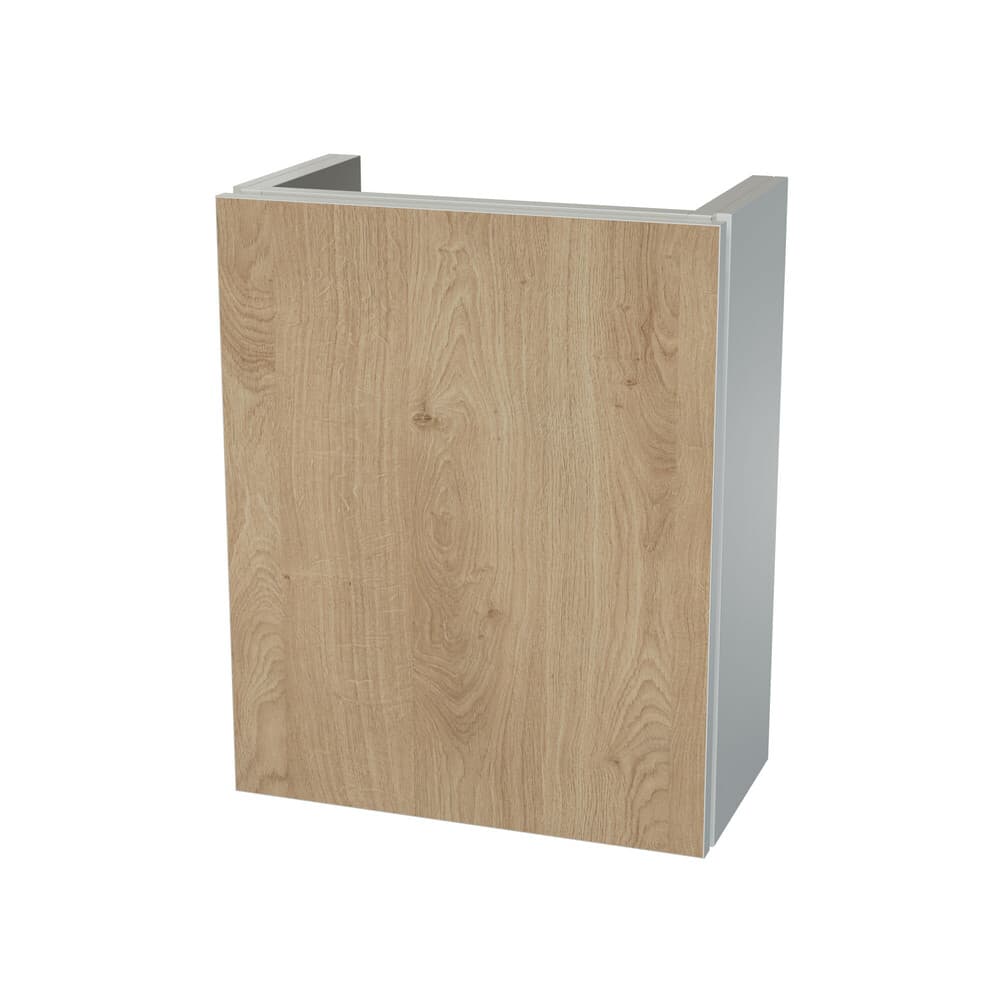 Van Marcke Parvus sous-meuble pour lave-mains 1 porte White/Riverside Oak Hell