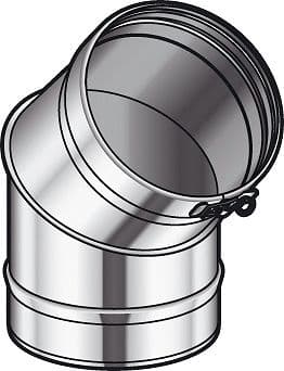 COUDE A SIMPLE PAROI INOX 45GR CONDENSEUR POUJOULAT 200MM
