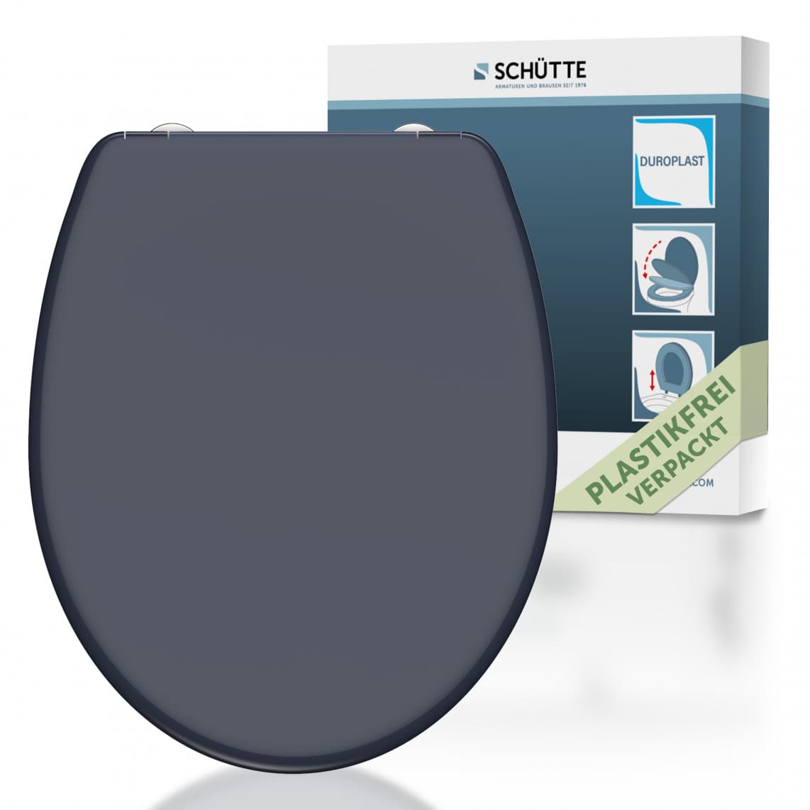 82304 abattant WC en Duroplast ANTHRAZIT, avec frein de chute et déclipsable