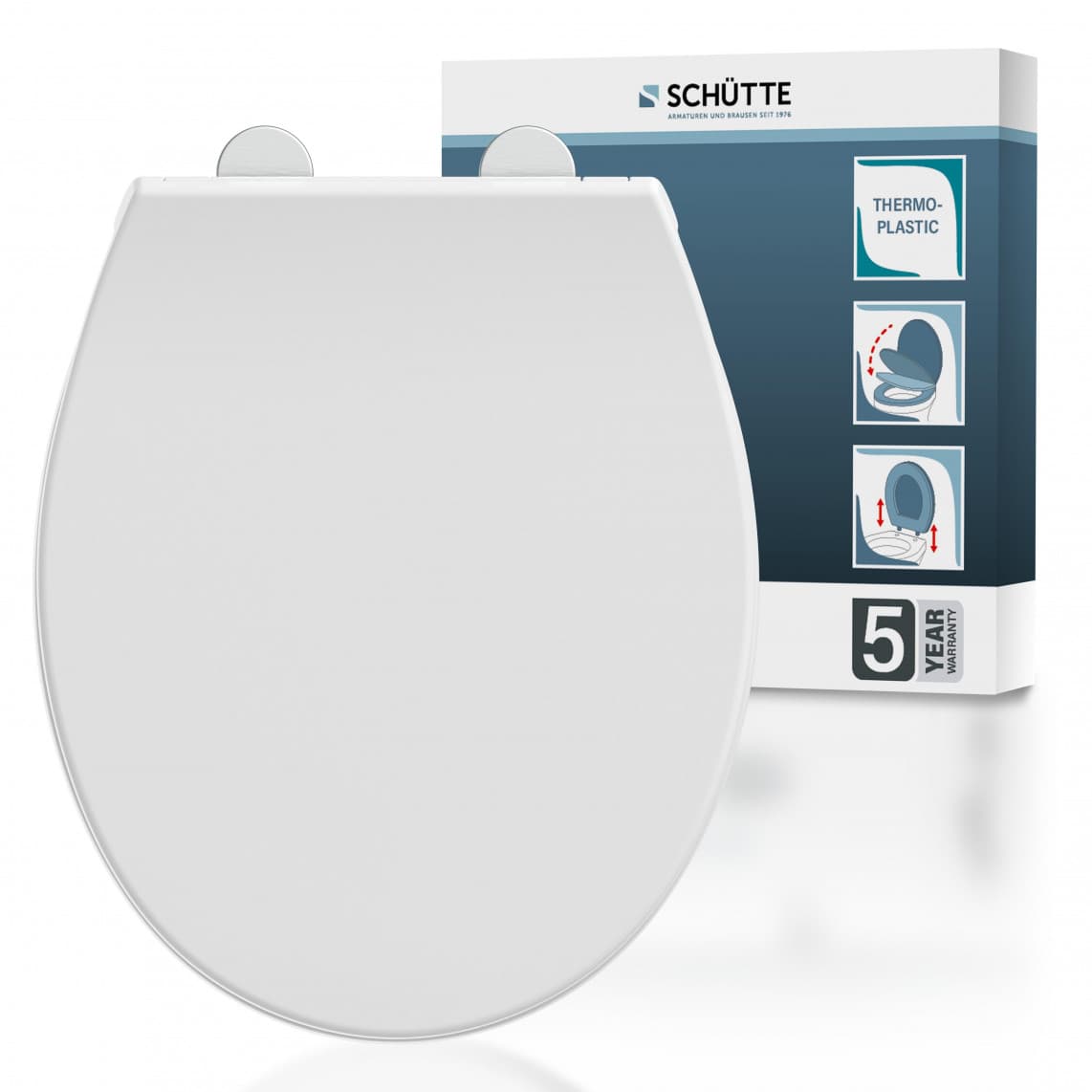 83630 Abattant wc en thermoplast WHITE, PREMIUM, avec frein de chute et déclipsable
