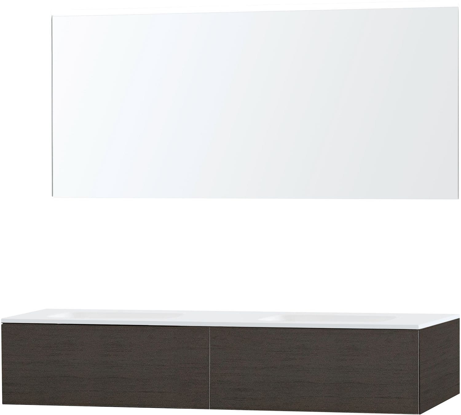 MEUBLE PURO DUO WENGE 160 1 TIROIR SOLID MOLTO MIROIR