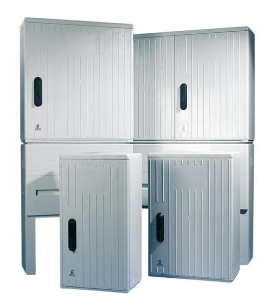 Armoire de trottoir Din00- 850 / 320 - Ral 7035, porte rayée LSOH
