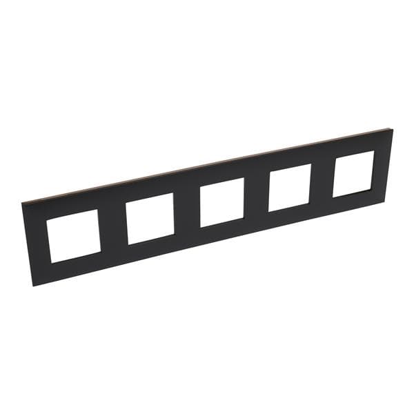 Valena plaque 5 postes horizontal - vertical entraxe 71mm Noir Cuivre