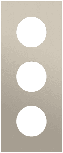Plaque de recouvrement triple , entraxe 60 mm, pour 3 prises de courant, Niko Rocker et Niko Toggle, steel champagne coated