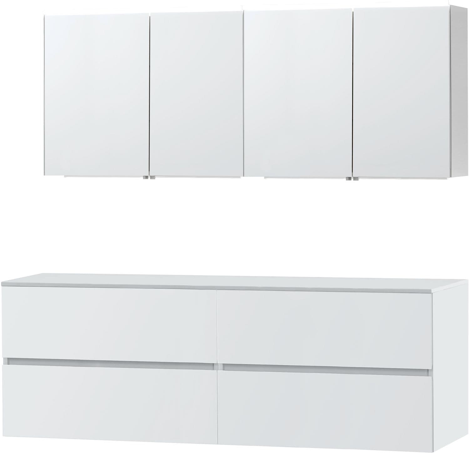 MEUBLE MOLTO POUDRE BLANC 180 POUR LAVABO A POSER SOLID ARMOIRE TOILETTE