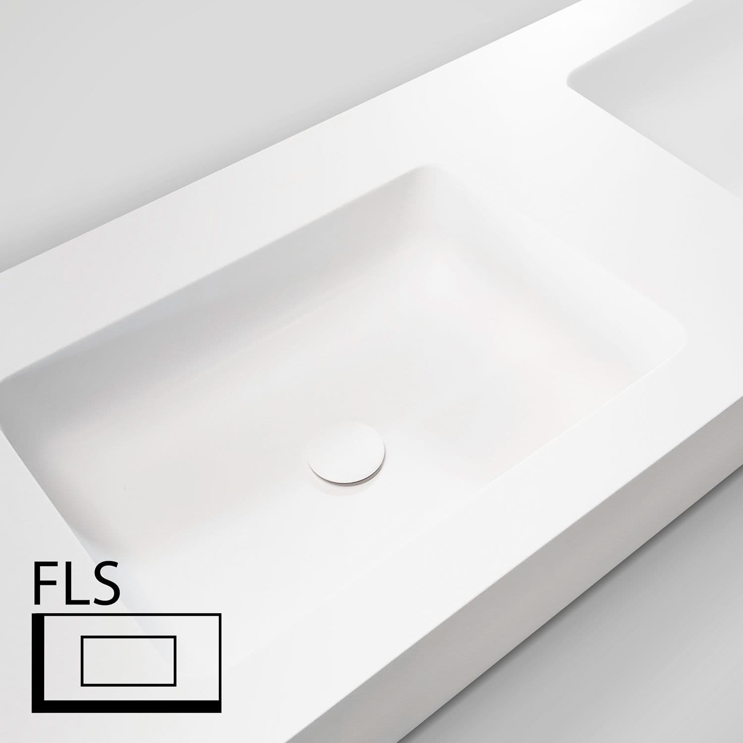 TABLET TAILOR TOP DOUBLE LAVABO GAUCHE FLS 160CM SOLID XONYX BLANC